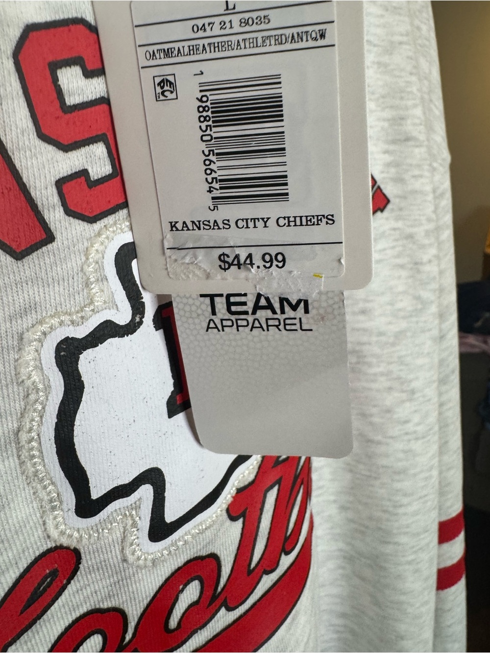 Kansas City Chiefs Womens Lightweight sweatshirt Sz Large - NWT - Picture 4 of 4
